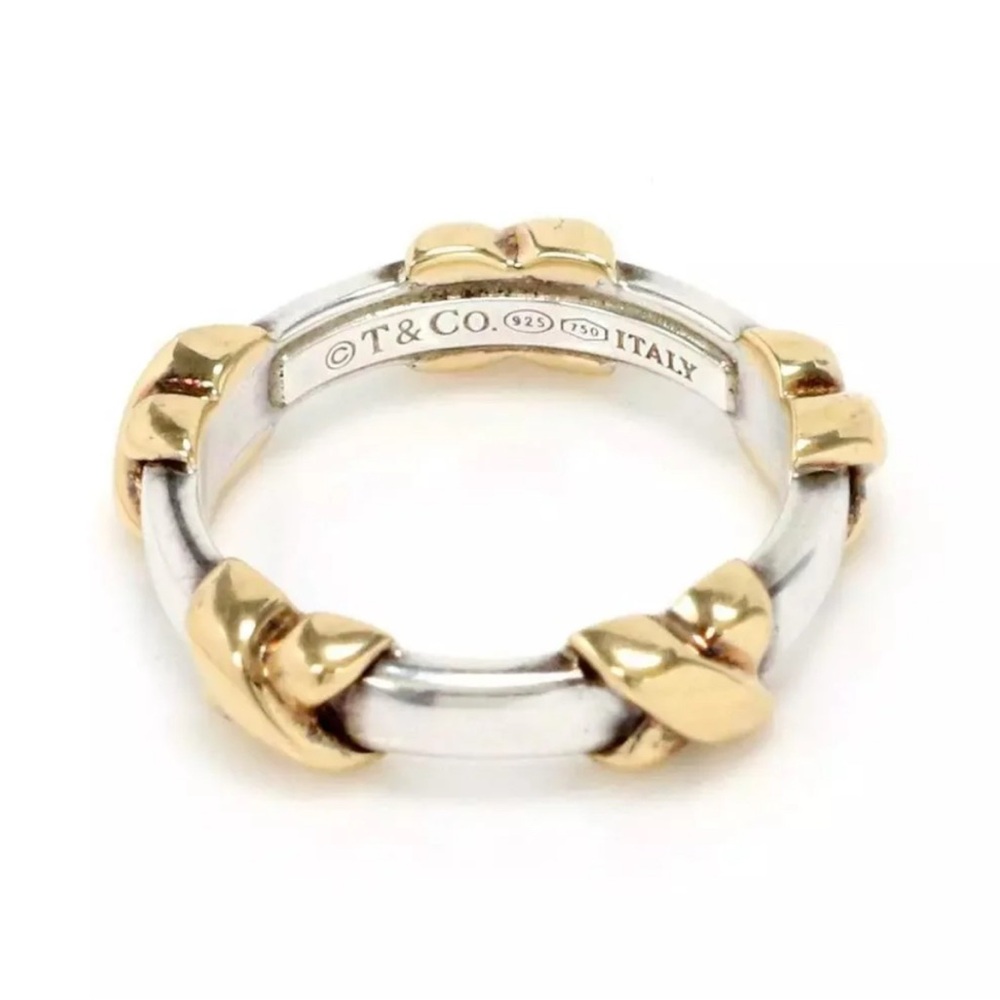 vintage Tiffany & Co. 18k yellow gold & sterling silver "Signature X" 4.5